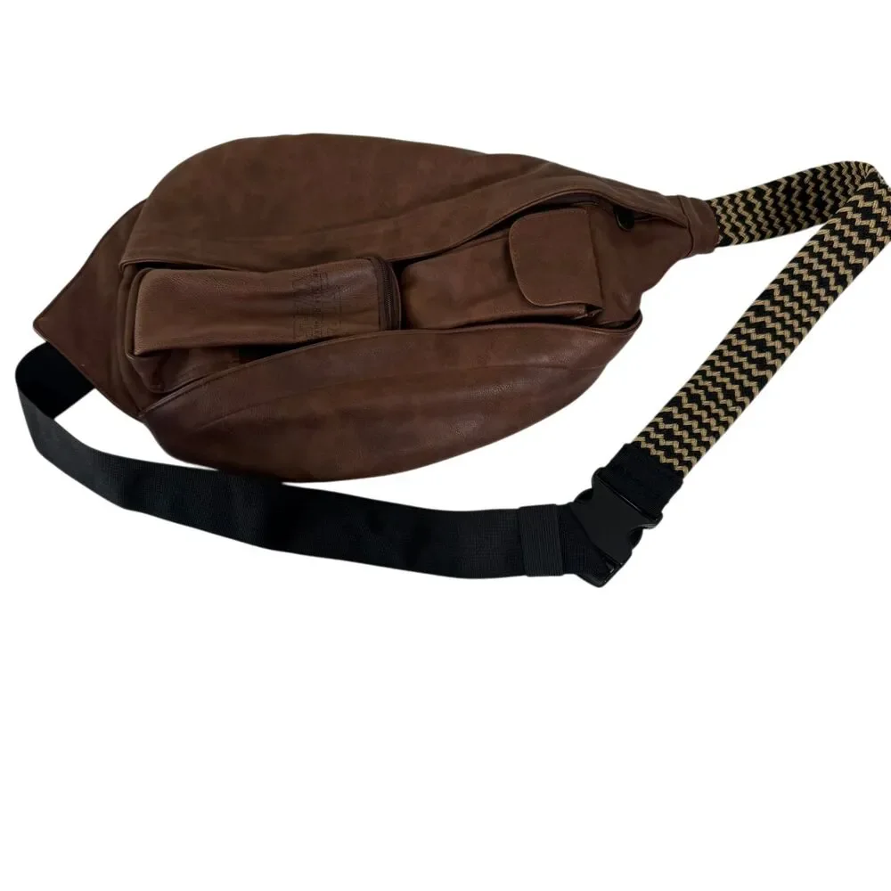 STAR WARS Rise Of Skywalker Logo Sling Pack faux leather brown bag Backpack NEW